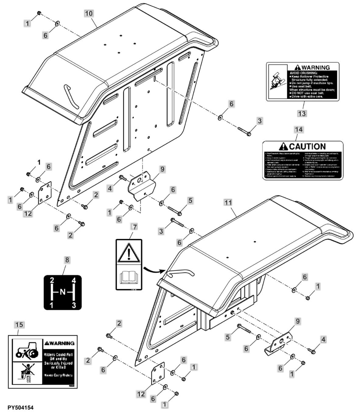 Bộ giảm chắn, không chịu tải , W ROPS